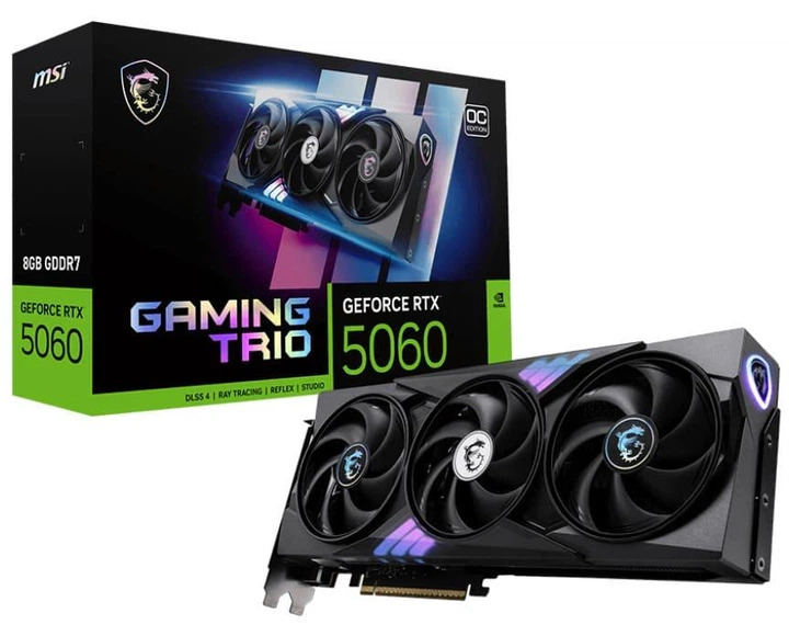 Видеокарта MSI RTX 5060 8G GAMING TRIO OC (RTX 5060 8G GAMING TRIO OC) (GDDR7, 128 bit, PCI-E v5.0 x16) - изображение 6