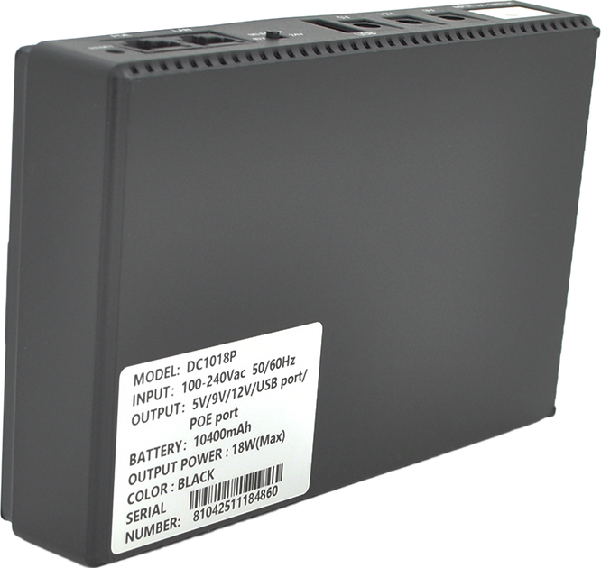ДБЖ для роутерів Merlion MINI DC1018P 10400mAh 18W Li-ion Black (ML-DC1018P) - зображення 2