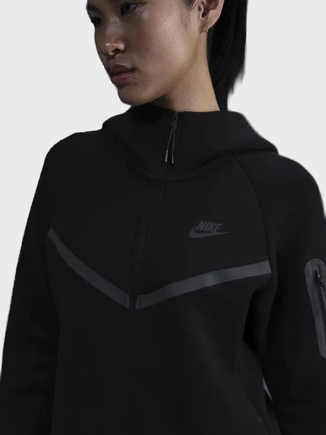 Толстовка на молнии с капюшоном женская Nike W Nsw Tch Flc Wr Fz Hdy 2 HV6747-010 M Черная (197860236530) - Фото 5 Толстовка на молнии с капюшоном женская Nike W Nsw Tch Flc Wr Fz Hdy 2 HV6747-010 M Черная (197860236530) - изображение 5