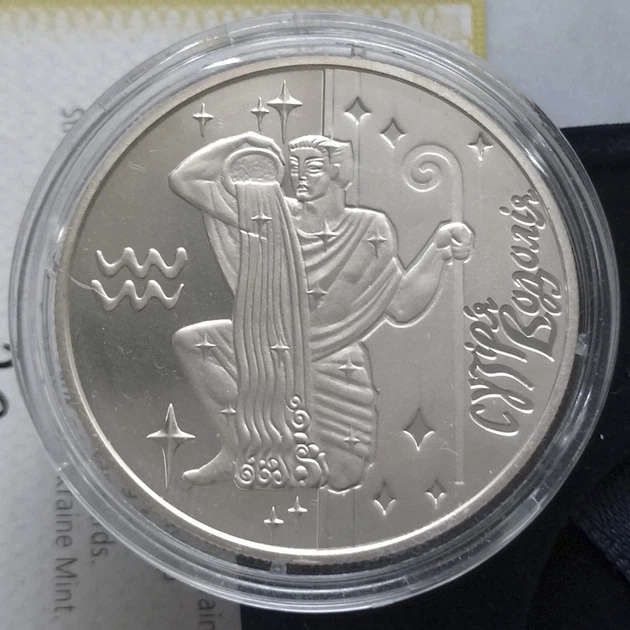 Серебряная памятная монета НБУ "Знак зодиака Водолей" 5 гривен 2007 - Фото 13 Серебряная памятная монета НБУ "Знак зодиака Водолей" 5 гривен 2007 - изображение 13