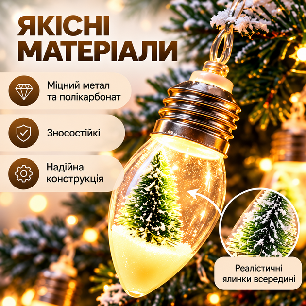 Светодиодная гирлянда лампочки с игрушками новогодняя LED гирлянда украшения на елку лед гирлянда для дома праздничная светодиодная гирлянда для комнаты уличная ретро гирлянда - изображение 3