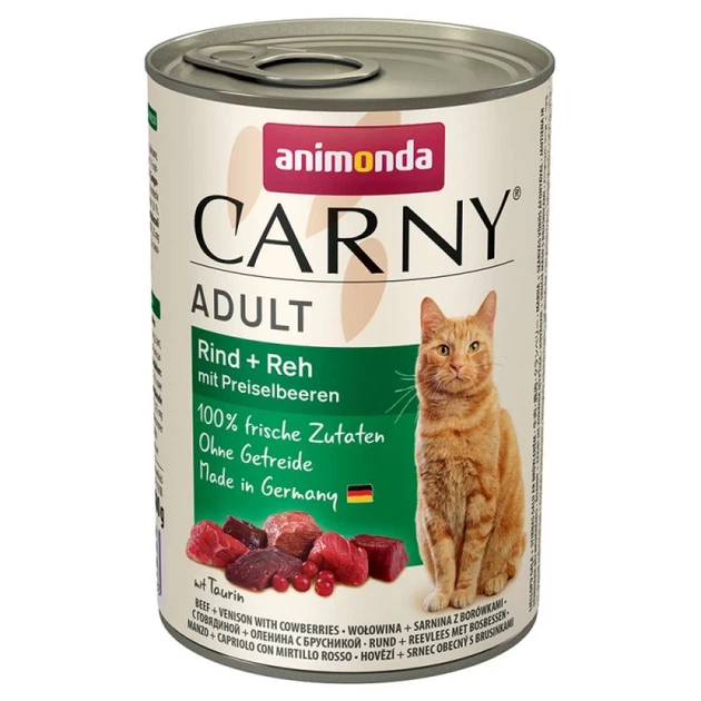Вологий корм для котів Animonda Carny Adult з дичиною та чорницею 400 г (4017721837163) - Фото 1 Вологий корм для котів Animonda Carny Adult з дичиною та чорницею 400 г (4017721837163) - зображення 1