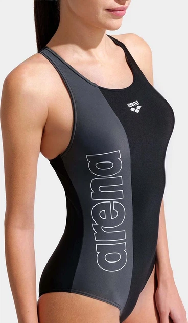 Купальник слитный для женщин Arena DUOGRAF SWIMSUIT V BACK черный, серый 46 - Фото 3 Купальник слитный для женщин Arena DUOGRAF SWIMSUIT V BACK черный, серый 46 - изображение 3