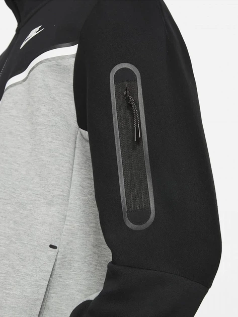 Спортивная кофта флисова утепленная мужская Nike M Nsw Tch Flc Hoodie Fz Wr CU4489-016 2XL Серая с черным (195238921200) - изображение 5