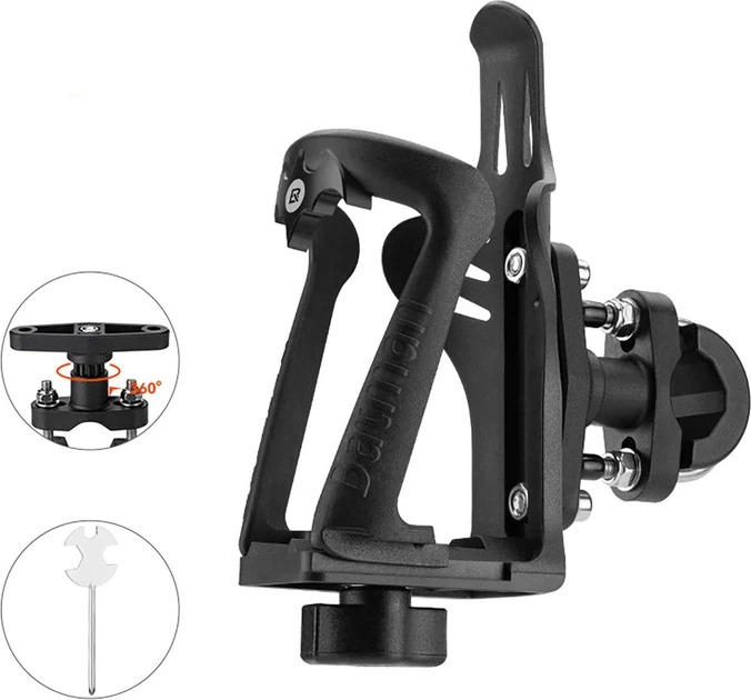Uchwyt na bidon RockBros 2-3D regulowany do roweru i motocykla Black (5907769390463) - obraz 2