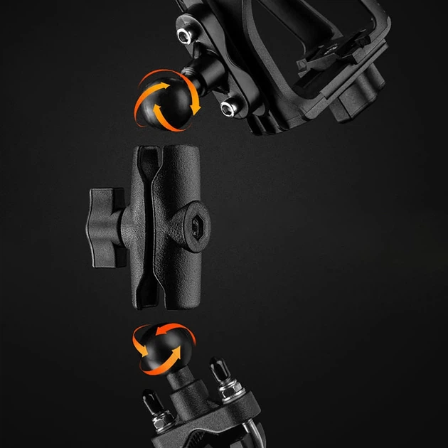 Uchwyt na bidon RockBros 2-3D regulowany do roweru i motocykla Black (5907769390463) - obraz 5