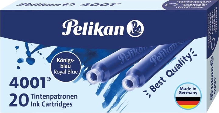 Набір чорнильних картриджів Pelikan 4001 Royal Blue Коротких Синіх 20 шт (155028) (4012700155023) - Фото 1 Набір чорнильних картриджів Pelikan 4001 Royal Blue Коротких Синіх 20 шт (155028) (4012700155023) - зображення 1