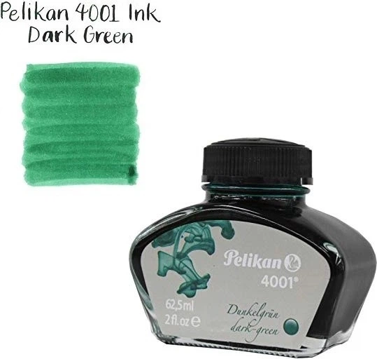 Чорнило Pelikan 4001 Dark Green у скляному флаконі 62.5 мл Зелене (4012700300065) - Фото 2 Чорнило Pelikan 4001 Dark Green у скляному флаконі 62.5 мл Зелене (4012700300065) - зображення 2