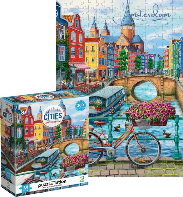 Puzzle DoDo Medium-M Miasta Amsterdam 300 elementów (482311591209) - obraz 2