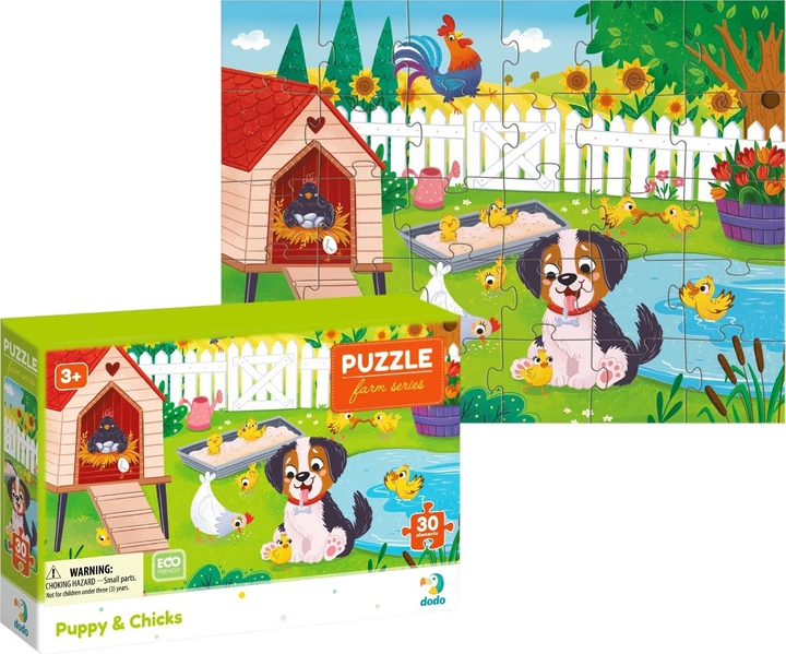 Puzzle DoDo Piesek i kurczaczki 30 elementów (4823115912220) - obraz 2