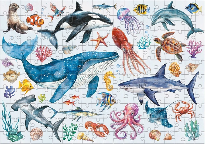 Puzzle Montessori DoDo Zwierzęta oceaniczne 200 elementów (4823115912565) - obraz 3