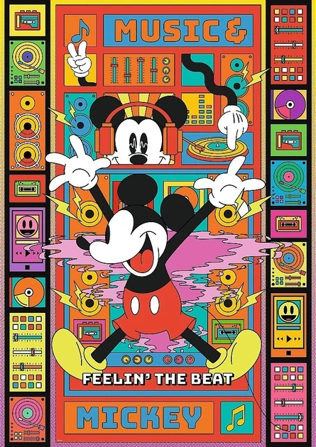 Пазл Trefl Premium Plus Mickey&Friends Відчуй ритм з Міккі Маусом 1000 елементів (5900511121421) - Фото 2 Пазл Trefl Premium Plus Mickey&Friends Відчуй ритм з Міккі Маусом 1000 елементів (5900511121421) - зображення 2
