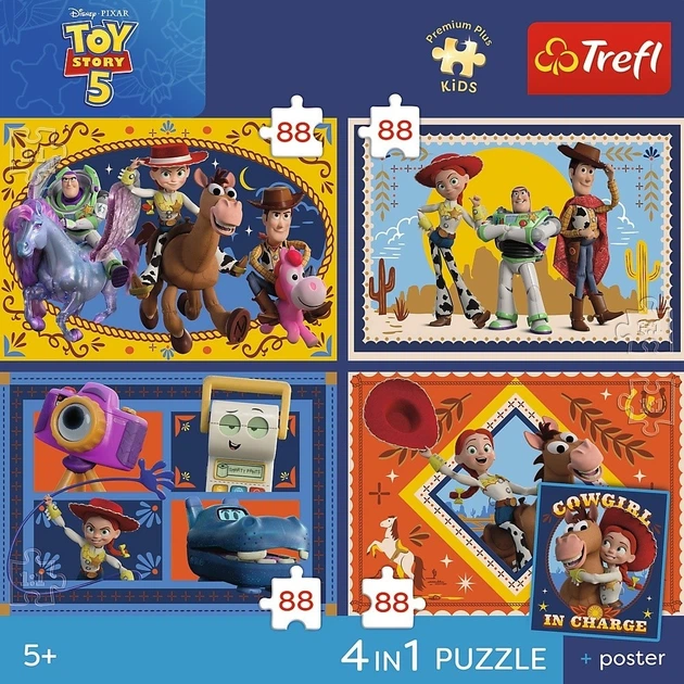 Puzzle Trefl Premium Plus Kids Toy Story 5 Czas zabawek 4x88 elementów (5900511347012) - obraz 7