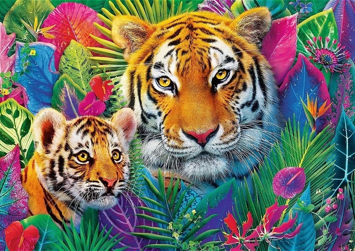 Puzzle Trefl Premium Plus Tea Time Tygrysy w dżungli 500 elementów (5900511376258) - obraz 2