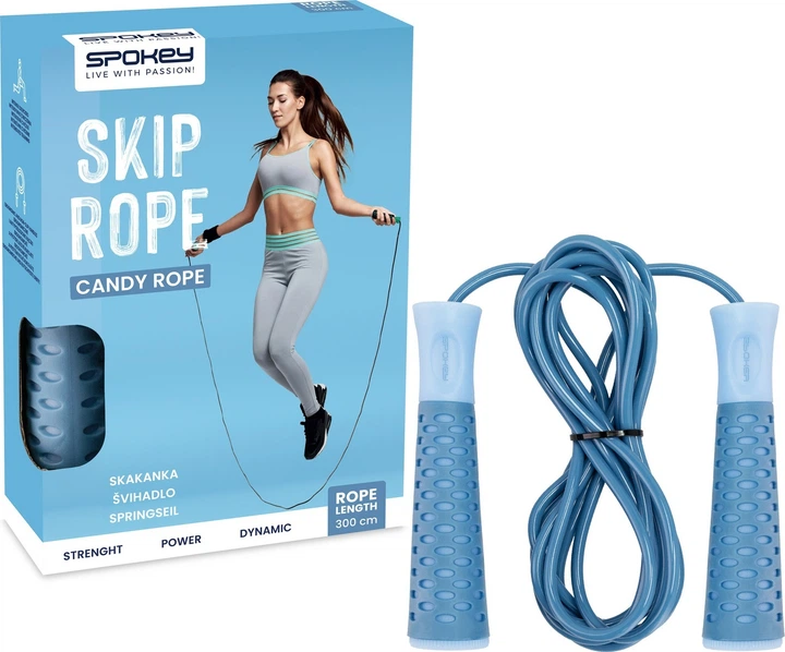 Скакалка швидкісна Spokey CANDY ROPE 3 м Синя (5905339436306) - зображення 2