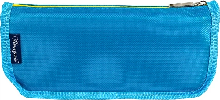 Piórnik Bourgeois szkolny 21x5,5x9 cm miękki na zamek 2 przegrody niebieski (6971510961522) - obraz 2