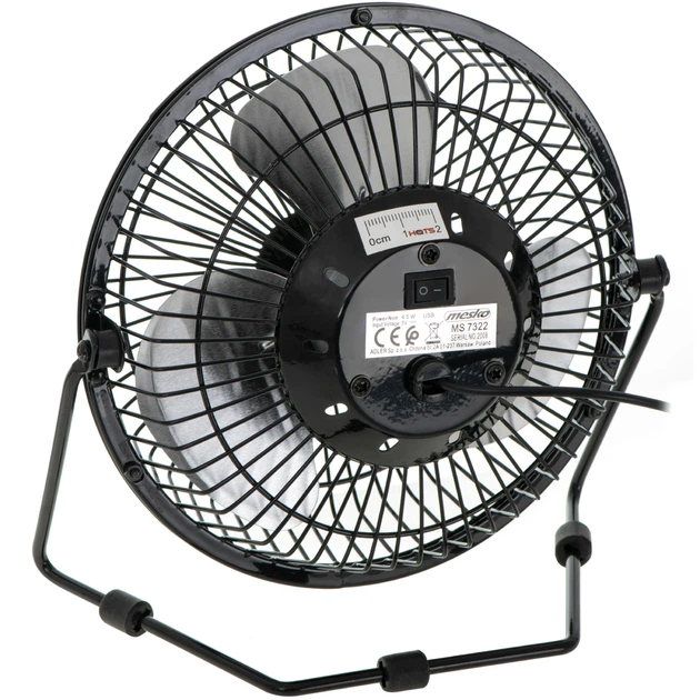 Вентилятор настольный Mesko MS 7322 4.5 Вт, USB, 15 см, черный - изображение 6