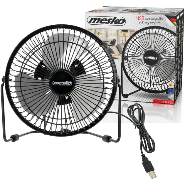 Вентилятор настольный Mesko MS 7322 4.5 Вт, USB, 15 см, черный - изображение 9