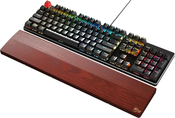 Podkładka pod nadgarstki Glorious Hard Wood Wrist Rest Full Size Drewniana Brązowa (857372006273) - obraz 6