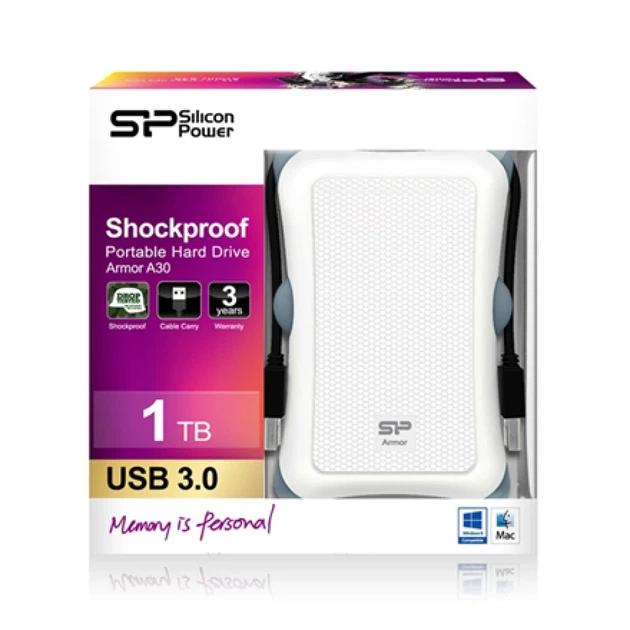 Зовнішній жорсткий диск Silicon Power Armor A30 1 ТБ 2.5" USB 3.1 White (4712702631227) - зображення 5
