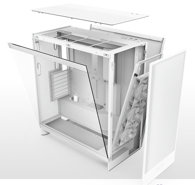 Корпус для ПК, NZXT H7 Flow Mid-Tower ATX Airflow PC Case - White - изображение 7