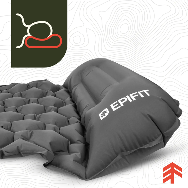 Матрац туристичний самонадувний Epifit REST 112760 сірий з вбудованим ножним насосом та чохлом 190х60х5 см - зображення 3