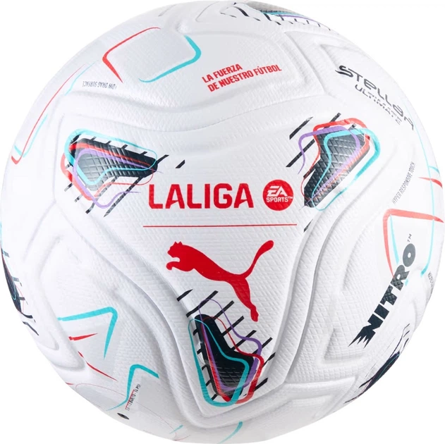 Piłka nożna Puma Stellar Nitro Ultimate LaLiga Biało-czerwono-czarna (4070033636879) - obraz 2