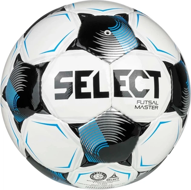 Футбольний м’яч Select Futsal Master FIFA Basic Біло-чорно-синій (5703543467600) - Фото 2 Футбольний м’яч Select Futsal Master FIFA Basic Біло-чорно-синій (5703543467600) - зображення 2