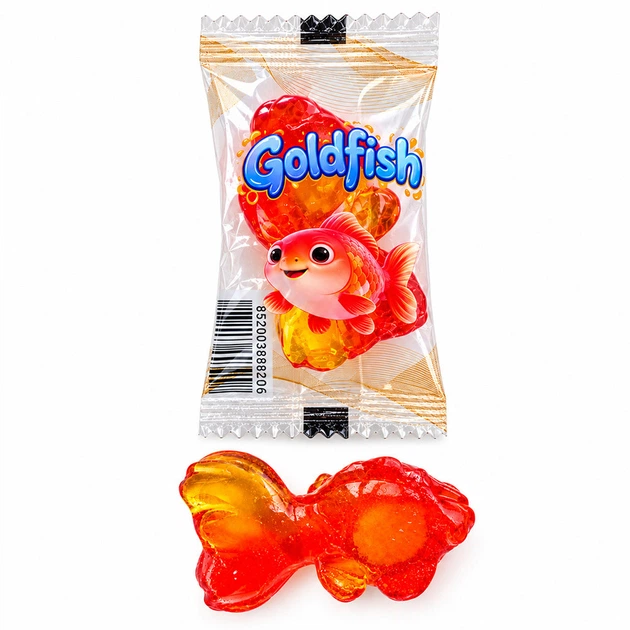 Желейные конфеты Золотая рыбка 4D Goldfish Gummies, фруктовый мармелад с соком манго 1 кг - изображение 2