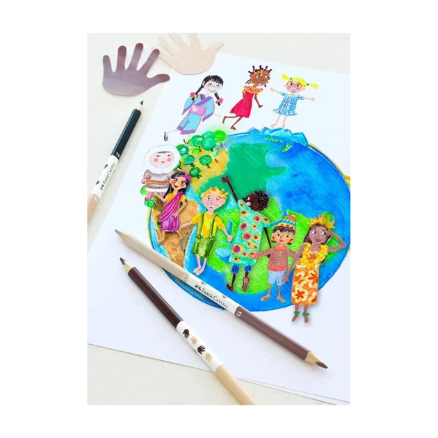 Олівці кольорові Faber-Castell Children of the World 24 кольору тригранні + 3 двосторонніх круглих 511515 (32332) - Фото 2 Олівці кольорові Faber-Castell Children of the World 24 кольору тригранні + 3 двосторонніх круглих 511515 (32332) - зображення 2
