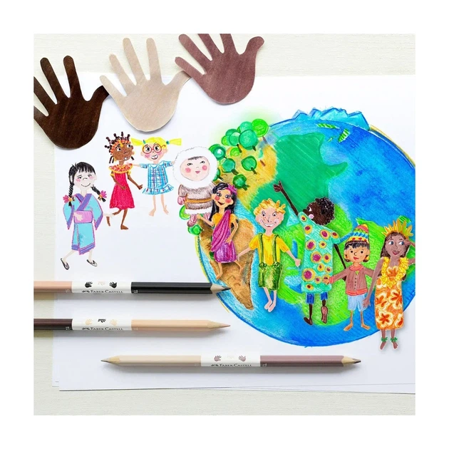 Олівці кольорові Faber-Castell Children of the World 24 кольору тригранні + 3 двосторонніх круглих 511515 (32332) - Фото 6 Олівці кольорові Faber-Castell Children of the World 24 кольору тригранні + 3 двосторонніх круглих 511515 (32332) - зображення 6