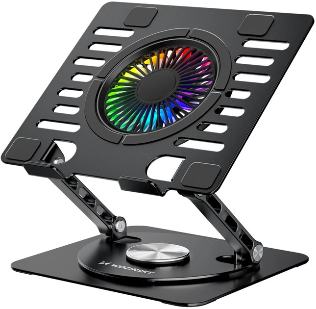 Podstawka Wozinsky CoolBase RGB chłodząca z obrotem 360° do laptopa Black (5907769387692) - Zdjęcie 1 Podstawka Wozinsky CoolBase RGB chłodząca z obrotem 360° do laptopa Black (5907769387692) - obraz 1