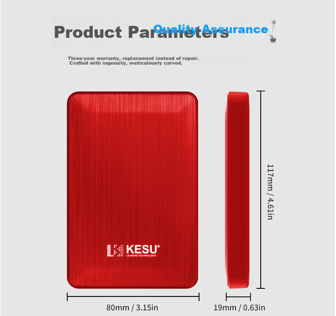 Жесткий диск Kesu K1 640GB 2.5" USB 3.0 External Blue - изображение 11