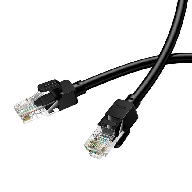 Інтернет кабель (Патч-корд) HOCO US14 Gigabit network cable CAT6 1Gbps 8m Black - зображення 3