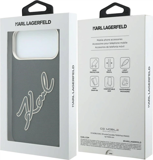 Etui do smartfona Apple iPhone 18 Pro Max/iPhone 17 Pro Max Karl Lagerfeld Smooth Big Resin Signature Logo Black (3666339660413) - obraz 8