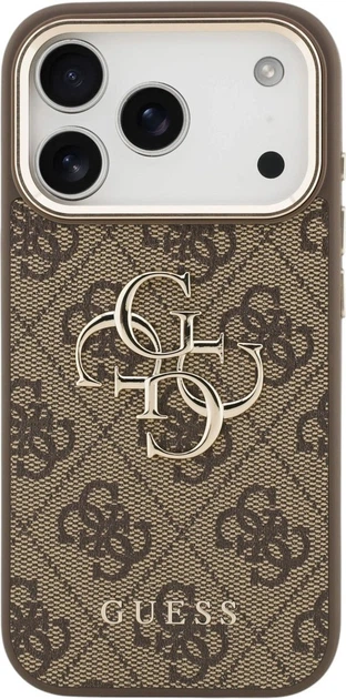 Etui do smartfona Apple iPhone 18 Pro/iPhone 17 Pro Guess 4G Strap 4G Classic Logo Metal Trims Brown (3666339676834) - obraz 2