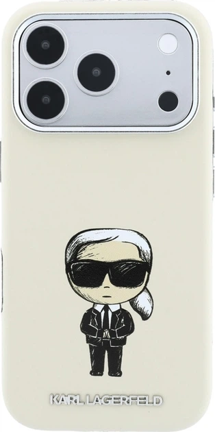 Etui do smartfona Apple iPhone 18 Pro Max/iPhone 17 Pro Max Karl Lagerfeld Smooth Ikonik Sketch MagSafe Beige (3666339657932) - obraz 2