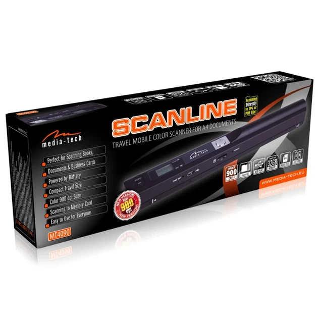 Сканер A4 Media-Tech ScanLine MT4090 портативный 900 dpi USB чёрный - Фото 7 Сканер A4 Media-Tech ScanLine MT4090 портативный 900 dpi USB чёрный - изображение 7