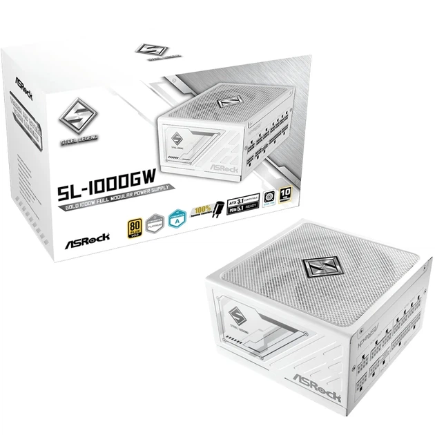 Блок питания ASRock SteelLegend White SL-1000GW 1000 Вт ATX 3.1 80+ Gold белый - изображение 5