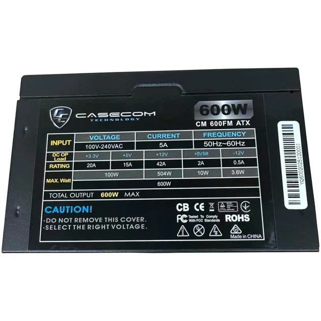 Блок питания Casecom 600 Вт ATX 120 мм модульный - Фото 4 Блок питания Casecom 600 Вт ATX 120 мм модульный - изображение 4