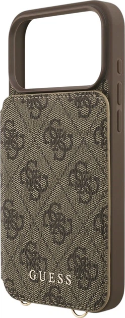 Чохол-гаманець для смартфона Apple iPhone 18 Pro/iPhone 17 Pro Guess 4G Cardslots & Magnetic Closure Crossbody Brown (3666339681104) - зображення 6