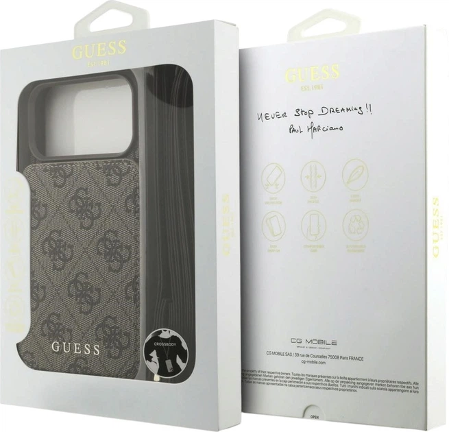 Чохол-гаманець для смартфона Apple iPhone 18 Pro/iPhone 17 Pro Guess 4G Cardslots & Magnetic Closure Crossbody Brown (3666339681104) - зображення 8