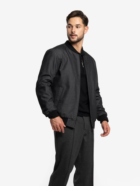 Бомбер чоловічий Arber синій з бавовняної тканини Varsity Jacket KR41-3 54 зріст 5 неві (M08.14.02.731) - зображення 3