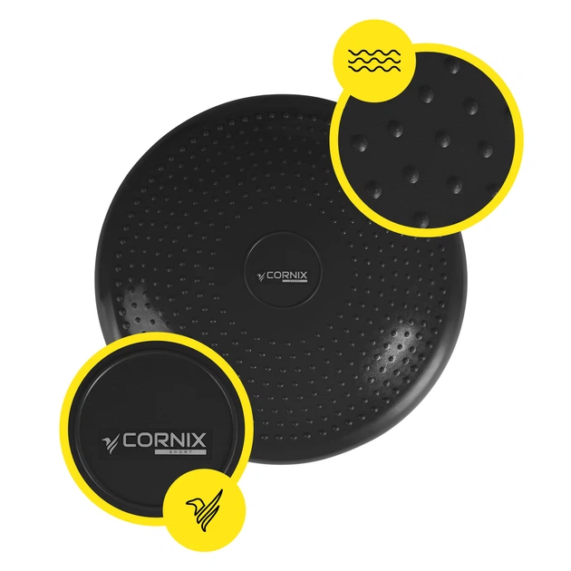 Балансировочная подушка-диск Cornix 33 см сенсомоторная массажная XR-0052 Black - изображение 3
