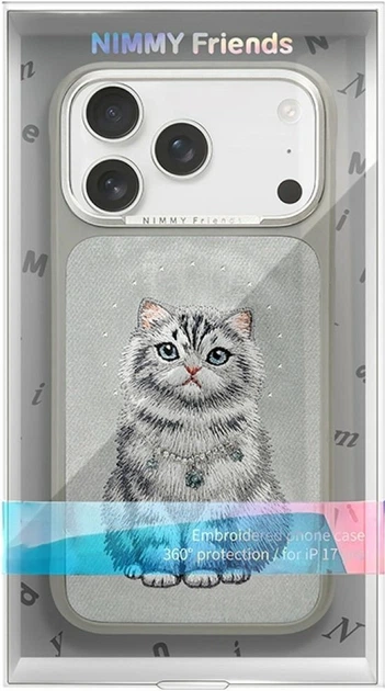 Чохол для смартфона Apple iPhone 18 Pro Max/iPhone 17 Pro Max Nimmy Lucky Fashion Cat MagSafe Grey (6980002140772) - зображення 8