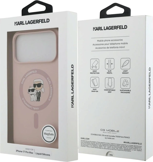 Чохол для смартфона Apple iPhone 18 Pro Max/iPhone 17 Pro Max Karl Lagerfeld Silicone Karl&Choupette Ring MagSafe Pink (3666339676988) - зображення 8