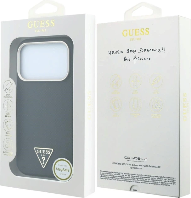 Чохол для смартфона Apple iPhone 18 Pro Max/iPhone 17 Pro Max Guess Kevlar Triangle Logo MagSafe Black (3666339653477) - зображення 8