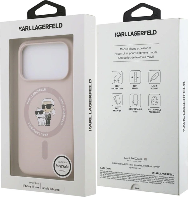 Чохол для смартфона Apple iPhone 18 Pro Karl Lagerfeld Silicone Karl&Choupette Ring MagSafe Beige (3666339676971) - зображення 8