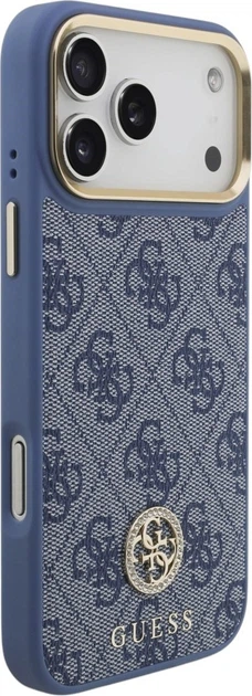 Etui do smartfona Apple iPhone 18 Pro Max/iPhone 17 Pro Max Guess 4G Strass Logo MagSafe Blue (3666339682354) - obraz 4