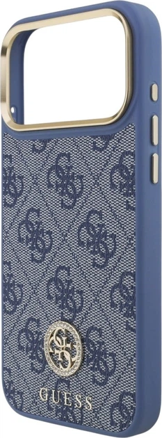 Etui do smartfona Apple iPhone 18 Pro Max/iPhone 17 Pro Max Guess 4G Strass Logo MagSafe Blue (3666339682354) - obraz 6